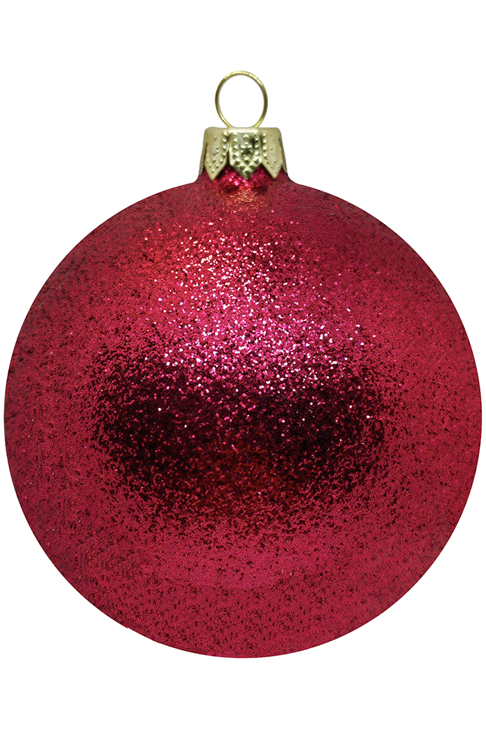 Пластиковый шар Искристый 11,5 и 13,5 см малиновый